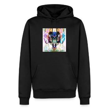 Totenkopf hell - Männer Premium Bio Hoodie - Schwarz - Vorne - Nico (187cm)