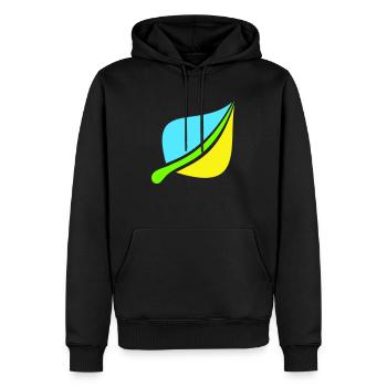 Leaf Ecological Symbol Leaves Tree Leaf Green - Men’s Premium Organic Hoodie - black - Front - Nico (187cm)