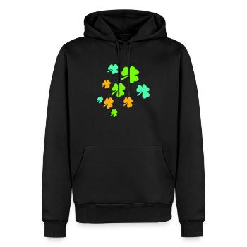 Shamrock Many Three-Leaf Leaves Green Pattern - Men’s Premium Organic Hoodie - black - Front - Nico (187cm)