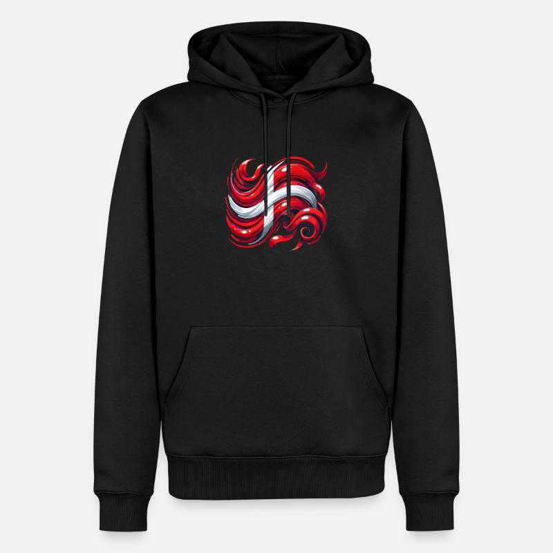 Drapeau Dannebrog - Sweat à capuche Premium bio Homme - noir