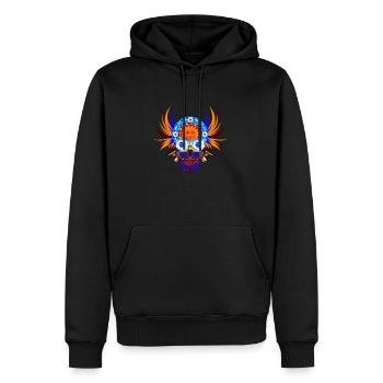 Crâne 15 - Sweat à capuche Premium bio Homme - noir - Devant - Nico (187cm)
