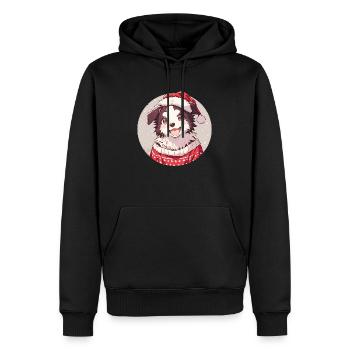 Christmas motif with Border Collie - Men’s Premium Organic Hoodie - black - Front - Nico (187cm)