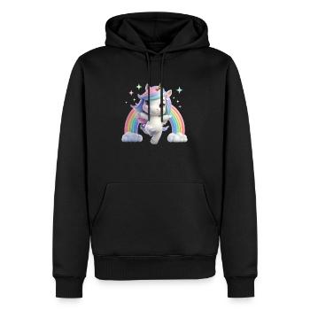 Licorne 3 - Sweat à capuche Premium bio Homme - noir - Devant - Nico (187cm)