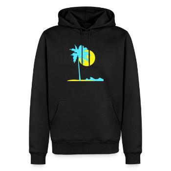 Palm Tree Island Plage Vacances Soleil Mer Belle Soirée - Sweat à capuche Premium bio Homme - noir - Devant - Nico (187cm)