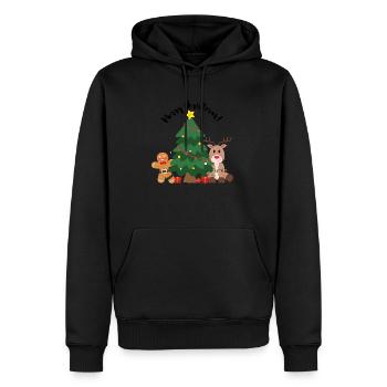 Weihnachtsrentiere - Männer Premium Bio Hoodie - Schwarz - Vorne - Nico (187cm)