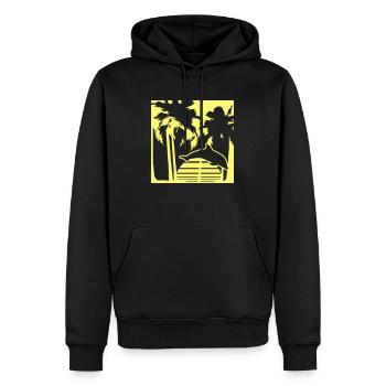 Delfin Springt Linien Sonne Palmen Cool Silhouette - Männer Premium Bio Hoodie - Schwarz - Vorne - Nico (187cm)