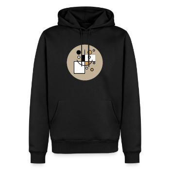 Design « Just Vibes » - Sweat à capuche Premium bio Homme - noir - Devant - Nico (187cm)