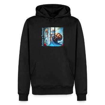 KöniginSchnecken01a - Männer Premium Bio Hoodie - Schwarz - Vorne - Nico (187cm)