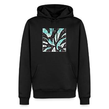 Musique : Notes de lumière noire Multiple - Sweat à capuche Premium bio Homme - noir - Devant - Nico (187cm)