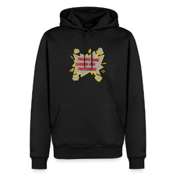 mangez sain mangez des politiciens - Sweat à capuche Premium bio Homme - noir - Devant - Nico (187cm)