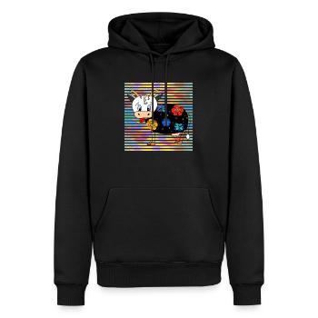 Vache - Sweat à capuche Premium bio Homme - noir - Devant - Nico (187cm)