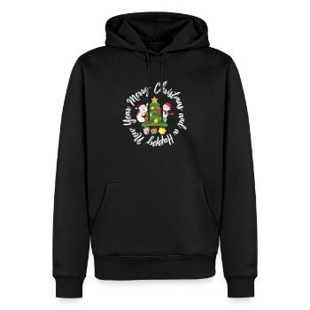 Merry Christmas And Happy New Year - Men’s Premium Organic Hoodie - black - Front - Nico (187cm)