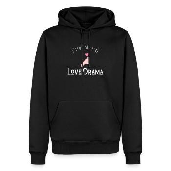 J’peux pas j’ai love drama - Sweat à capuche Premium bio Homme - noir - Devant - Nico (187cm)