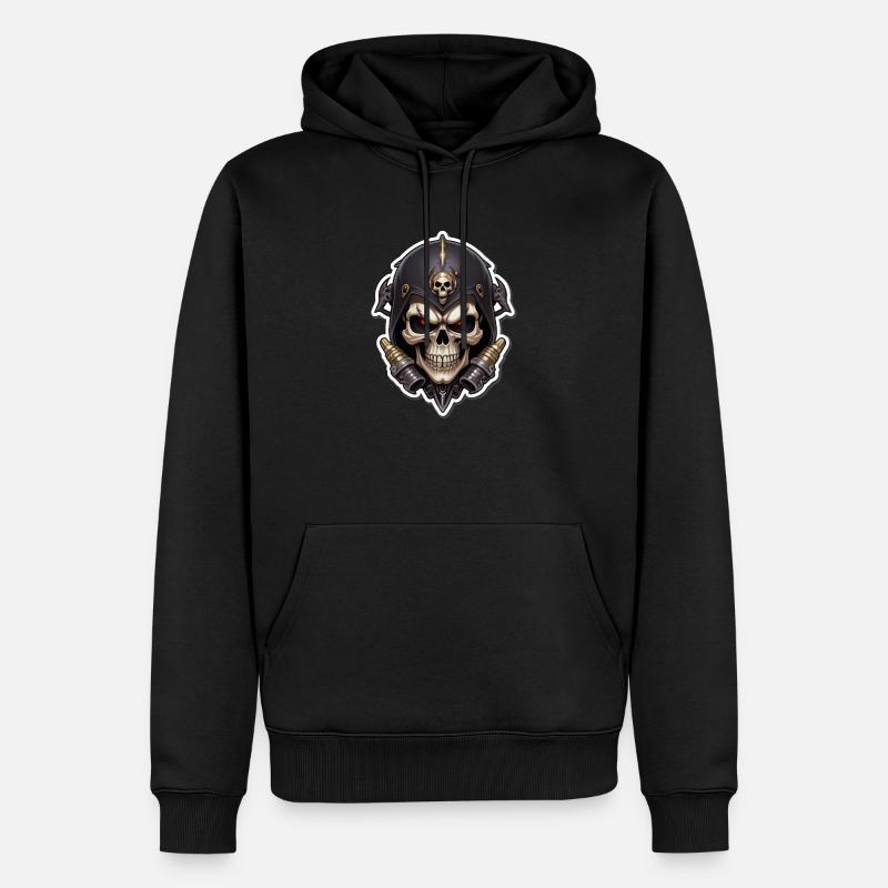 Totenkopf Skull - Männer Premium Bio Hoodie - Schwarz