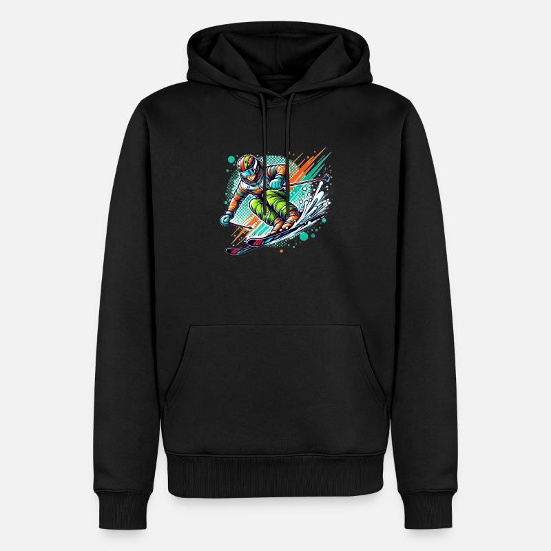 Descente à ski - Sweat à capuche Premium bio Homme - noir