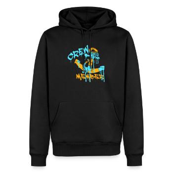 Segeln Crew Member Anker Graffiti Spray Tropfen - Männer Premium Bio Hoodie - Schwarz - Vorne - Nico (187cm)