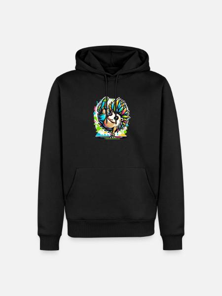 Cool Hedgehog Breakdance Dancing - Men’s Premium Organic Hoodie - black