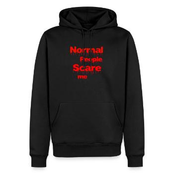 Normal people scare me - Sweat à capuche Premium bio Homme - noir - Devant - Nico (187cm)