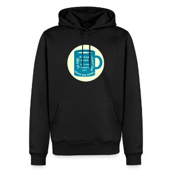 Humor Matinal Pullover 100% Baumwolle - Männer Premium Bio Hoodie - Schwarz - Vorne - Nico (187cm)
