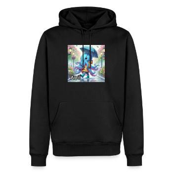 AVRIL - Sweat à capuche Premium bio Homme - noir - Devant - Nico (187cm)