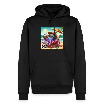 MAI - Sweat à capuche Premium bio Homme - noir - Devant - Nico (187cm)