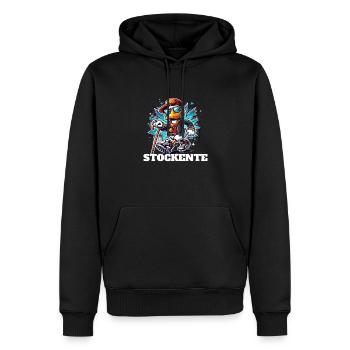 Stockente lustige Ente - Männer Premium Bio Hoodie - Schwarz - Vorne - Nico (187cm)