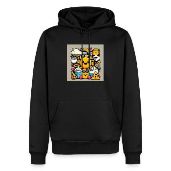 Lucky Sun und Freunde - Männer Premium Bio Hoodie - Schwarz - Vorne - Nico (187cm)