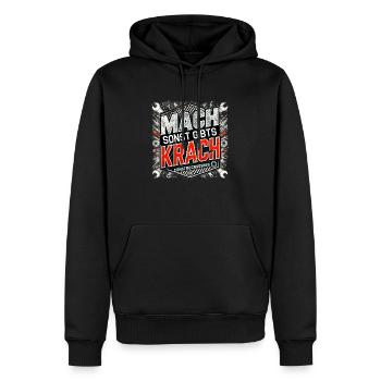 Mach sonst gibts Krach - Männer Premium Bio Hoodie - Schwarz - Vorne - Nico (187cm)