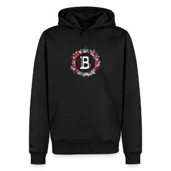 Buchstabe b Blumenkrone - Männer Premium Bio Hoodie - Schwarz - Vorne - Nico (187cm)