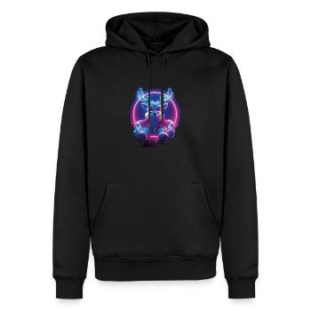 Neon Xmas Reindeer - Men’s Premium Organic Hoodie - black - Front - Nico (187cm)