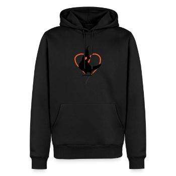 Cœur de calopsitte - Sweat à capuche Premium bio Homme - noir - Devant - Nico (187cm)
