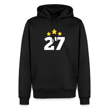 27 Jahre Stern - Geschenk zum 27-jährigen Jubiläum - Männer Premium Bio Hoodie - Schwarz - Vorne - Nico (187cm)