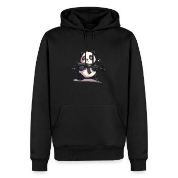 Niedlicher Pandabär bewaffnet. - Männer Premium Bio Hoodie - Schwarz - Vorne - Nico (187cm)
