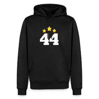 44 Jahre Stern - Geschenk zum 44. Jubiläum - Männer Premium Bio Hoodie - Schwarz - Vorne - Nico (187cm)
