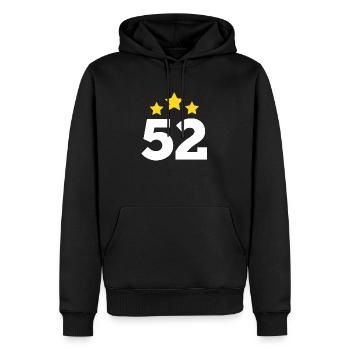52 ans étoile - cadeau 52e anniversaire - Sweat à capuche Premium bio Homme - noir - Devant - Nico (187cm)