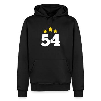 54 ans étoile - cadeau 54e anniversaire - Sweat à capuche Premium bio Homme - noir - Devant - Nico (187cm)