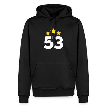 53 Jahre Stern - Geschenk zum 53. Jubiläum - Männer Premium Bio Hoodie - Schwarz - Vorne - Nico (187cm)