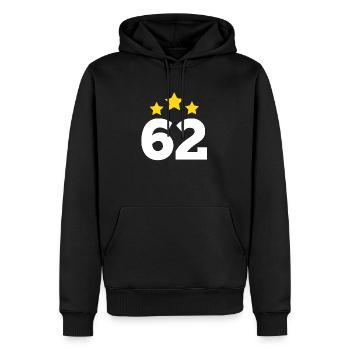 62 Jahre Stern - Geschenk zum 62. Jubiläum - Männer Premium Bio Hoodie - Schwarz - Vorne - Nico (187cm)