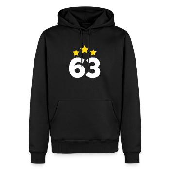 63 Jahre Stern - Geschenk zum 63. Jubiläum - Männer Premium Bio Hoodie - Schwarz - Vorne - Nico (187cm)