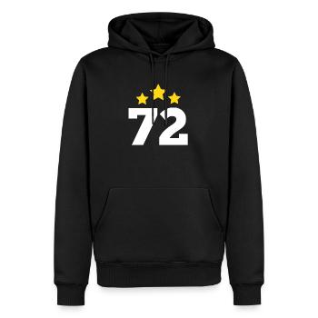 72 ans étoile - cadeau 72e anniversaire - Sweat à capuche Premium bio Homme - noir - Devant - Nico (187cm)