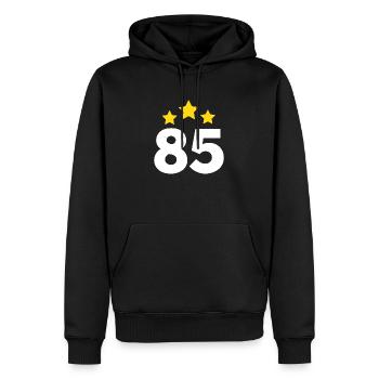85 ans étoile - cadeau 85e anniversaire - Sweat à capuche Premium bio Homme - noir - Devant - Nico (187cm)