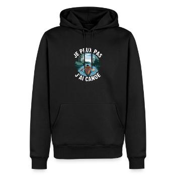 je peux pas j'ai canoe - Sweat à capuche Premium bio Homme - noir - Devant - Nico (187cm)