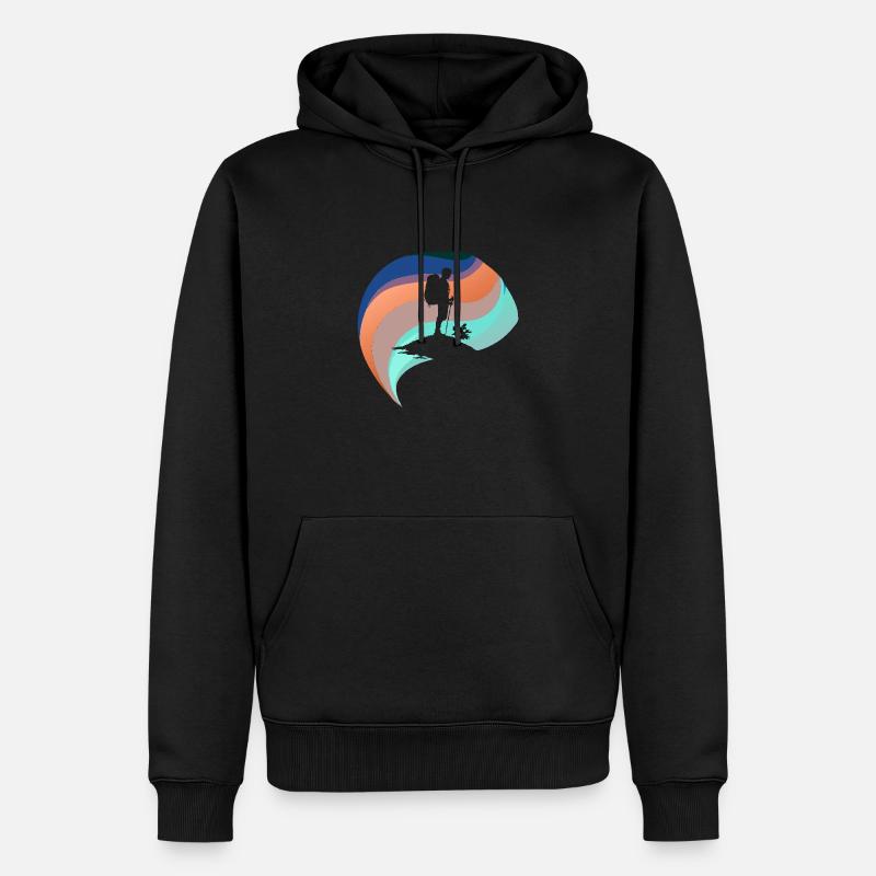 Wandern Wanderung - Männer Premium Bio Hoodie - Schwarz