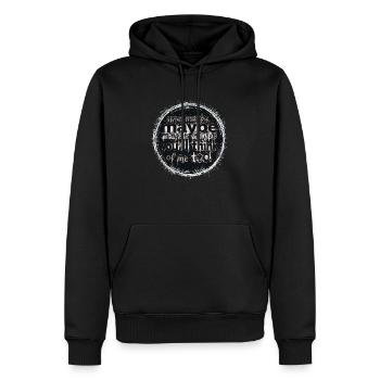 maybe too - Männer Premium Bio Hoodie - Schwarz - Vorne - Nico (187cm)