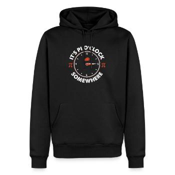 C’est Pi O’Clock - Citation mathématique amusante Pi Day - Sweat à capuche Premium bio Homme - noir - Devant - Nico (187cm)