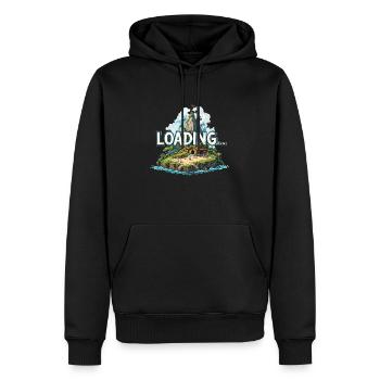 loading .. - Männer Premium Bio Hoodie - Schwarz - Vorne - Nico (187cm)