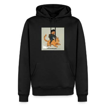 Chevaucher - Sweat à capuche Premium bio Homme - noir - Devant - Nico (187cm)