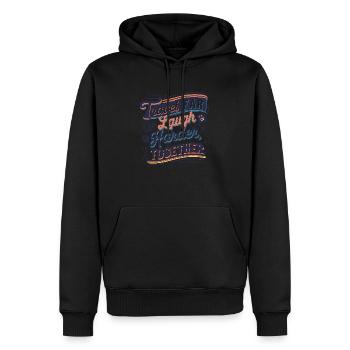 Travel Together adevnture travel quote text Kunst - Männer Premium Bio Hoodie - Schwarz - Vorne - Nico (187cm)