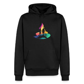Hiking Trekker Peaks - Men’s Premium Organic Hoodie - black - Front - Nico (187cm)