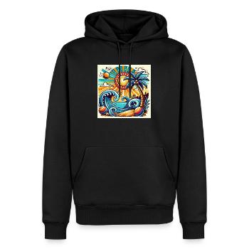 Tropischer Sonnenuntergang - Männer Premium Bio Hoodie - Schwarz - Vorne - Nico (187cm)